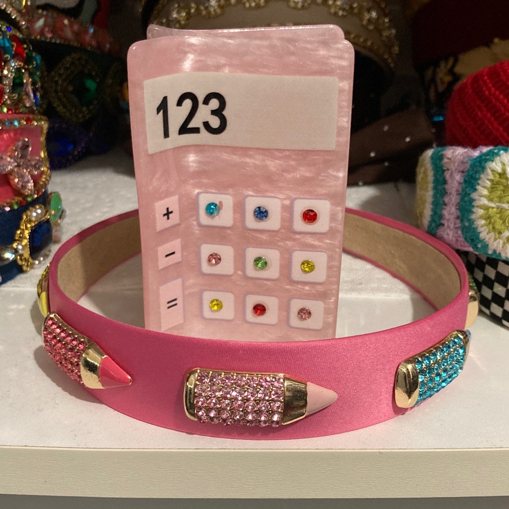 Crayon 🖍️ Headband and Calculator Clip Set